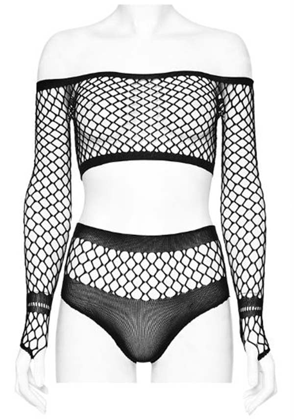 Punk Rave Marcy Fishnet Off Shoulder Crop Top Buy Online Australia