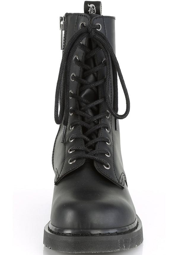 Bolt Mens Black Combat Mid-Calf Boot - Vegan Leather Combat Boots