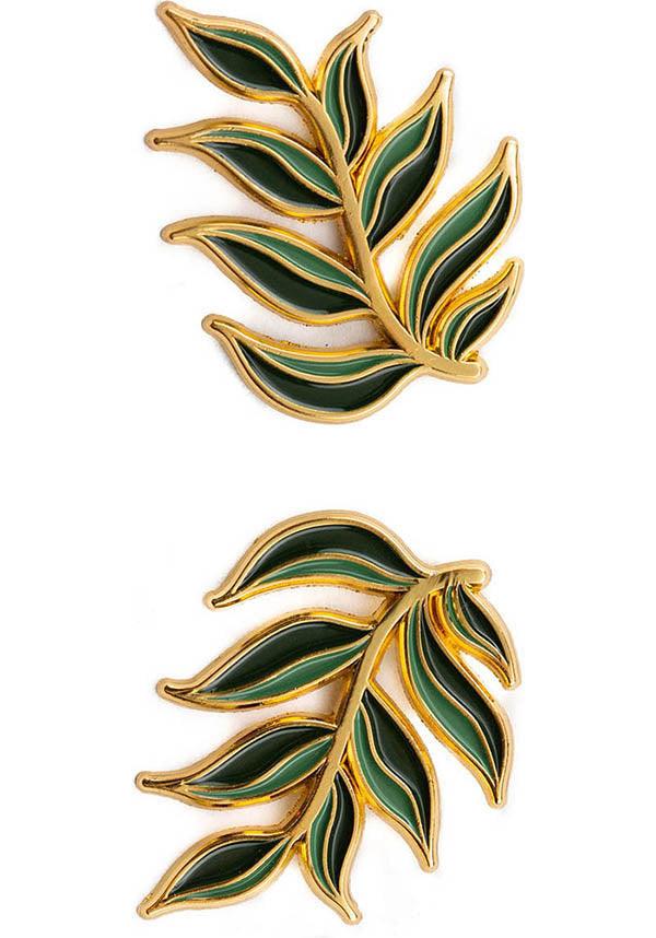 Gold shop leaf pin