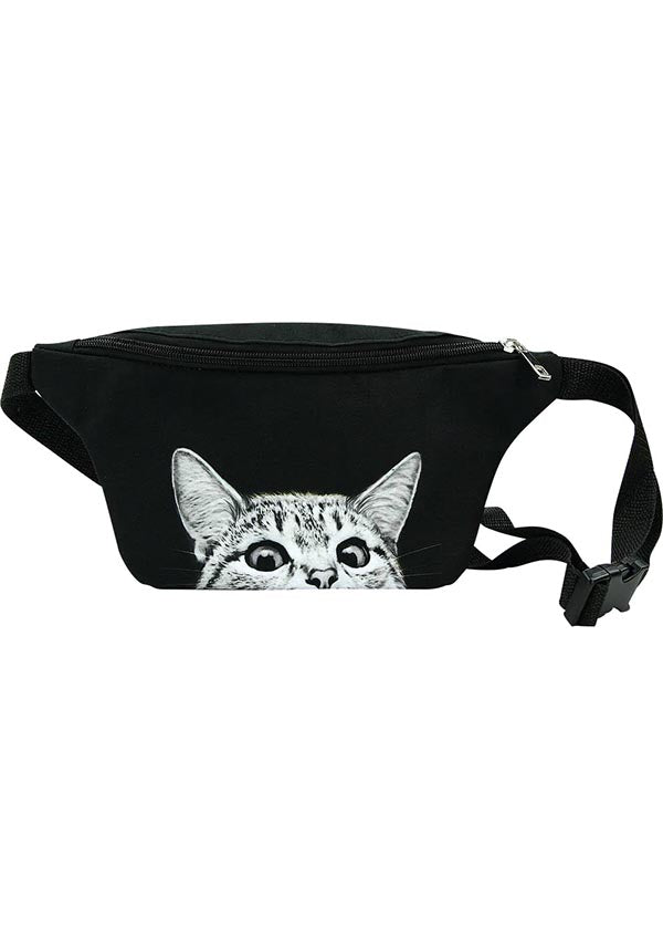 Beige Handbags by Sleepyville Critters - Beige Peeking Cat Backpack