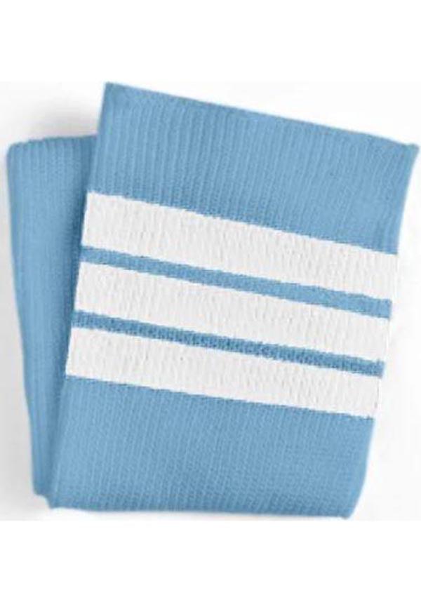 White & Blue Stripes Thigh High Socks | Thunda Thighs Long 35 Inches