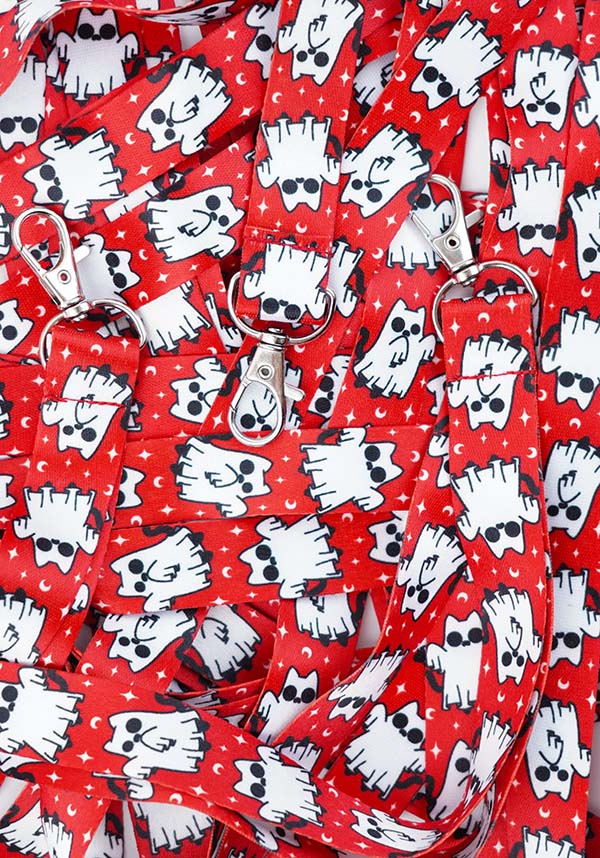 Ghostly Kitties [Red] | LANYARD