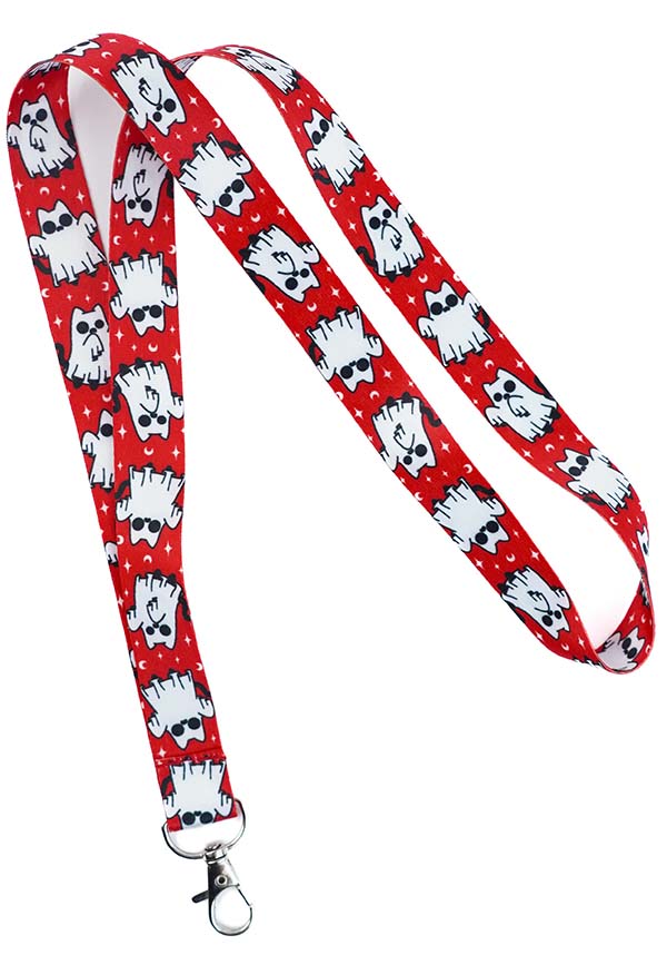 Ghostly Kitties [Red] | LANYARD