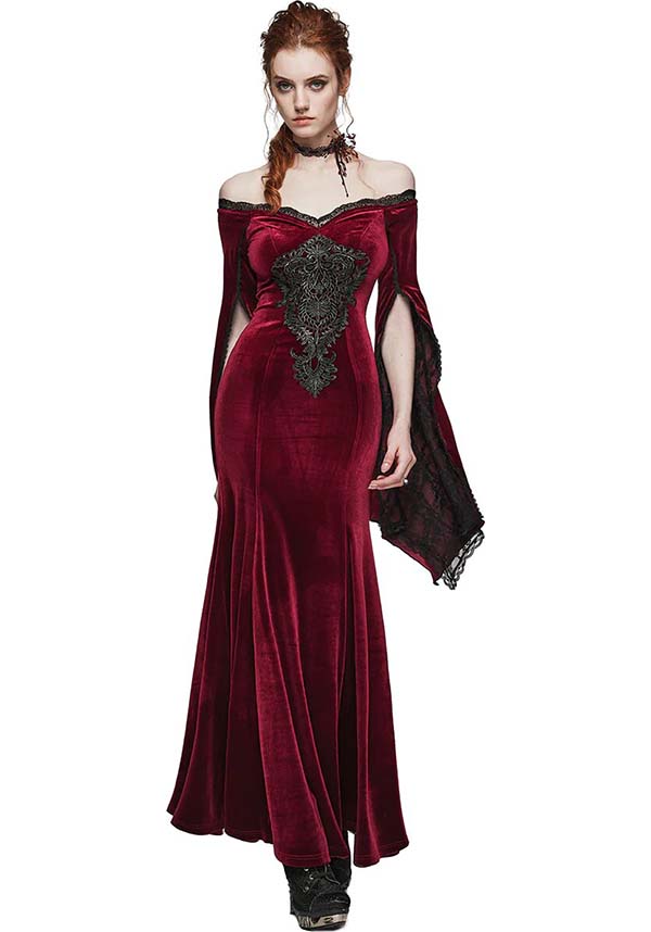 Punk Rave Twilight Red Velvet Maxi Dress Buy Online Australia