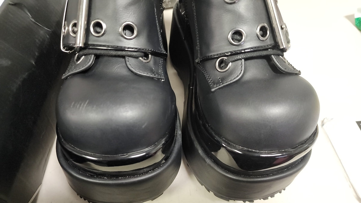 BEAR-104 [Black Vegan Leather] | PLATFORM BOOTS (FAULTY)**