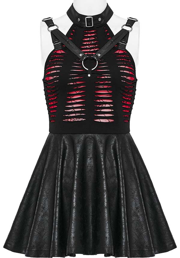 Punk Rave - Gwendolyne Halter Neck Spiderweb Dress - Buy Online Australia