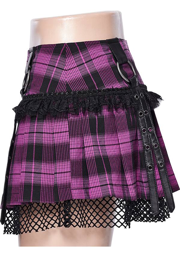 Quinn Tartan [Magenta/Black] | MINI SKIRT*