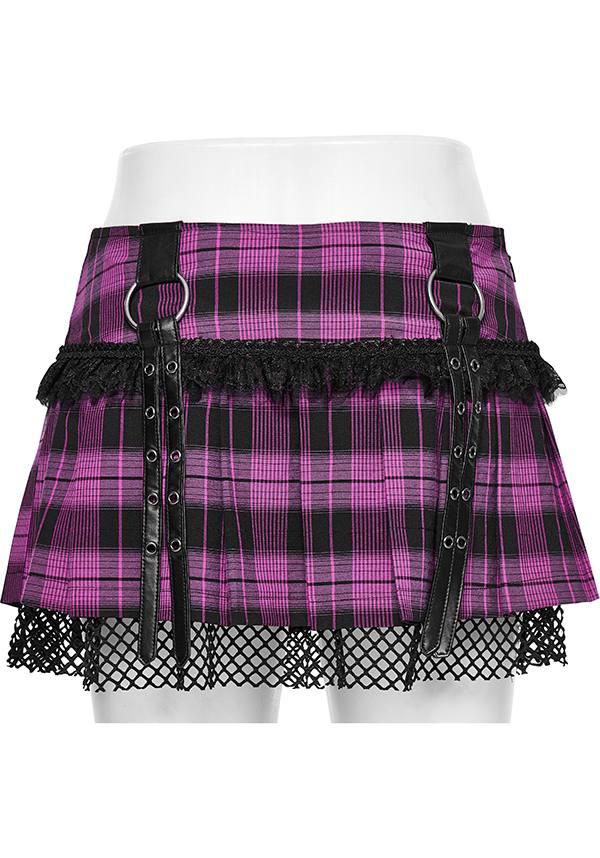 Quinn Tartan [Magenta/Black] | MINI SKIRT*