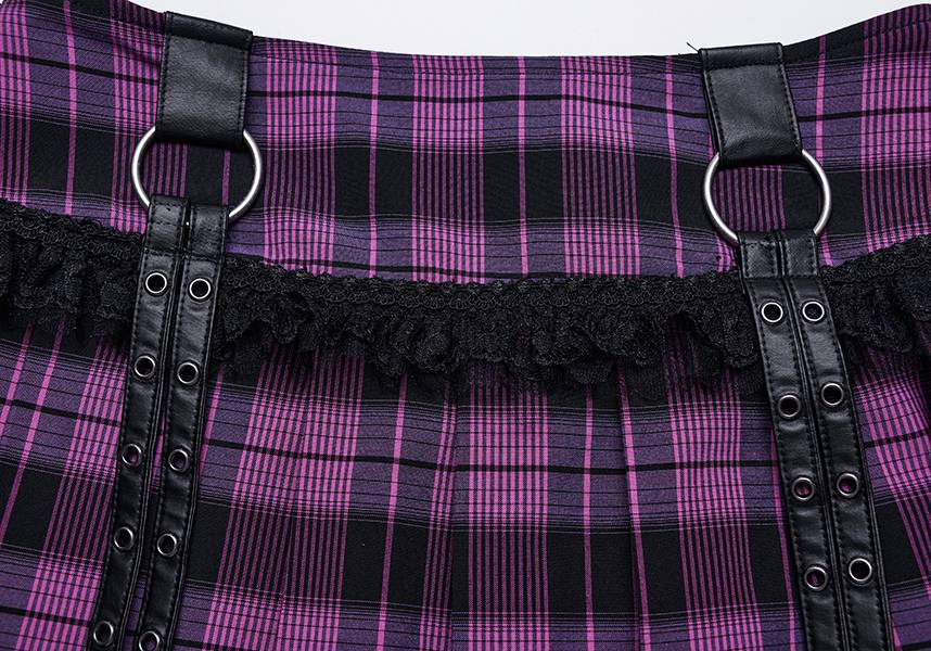 Quinn Tartan [Magenta/Black] | MINI SKIRT*