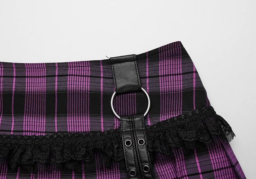 Quinn Tartan [Magenta/Black] | MINI SKIRT*