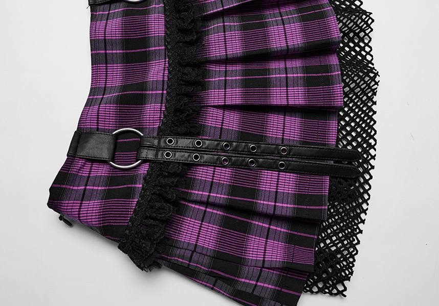 Quinn Tartan [Magenta/Black] | MINI SKIRT*