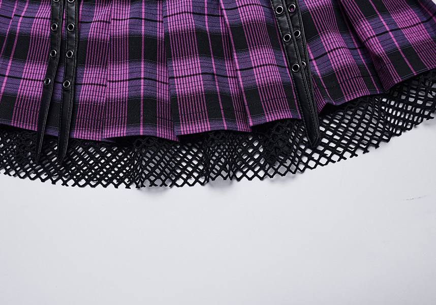 Quinn Tartan [Magenta/Black] | MINI SKIRT*