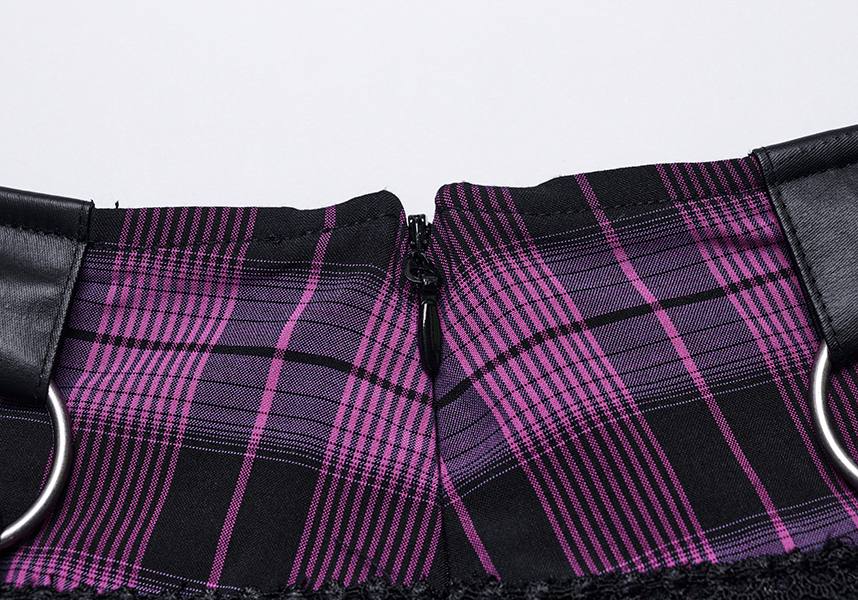 Quinn Tartan [Magenta/Black] | MINI SKIRT*