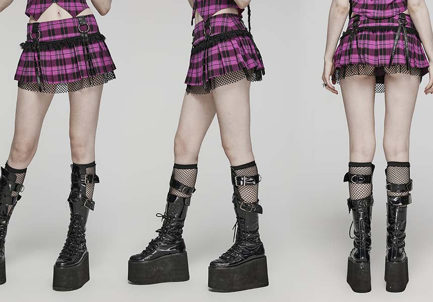 Quinn Tartan [Magenta/Black] | MINI SKIRT*