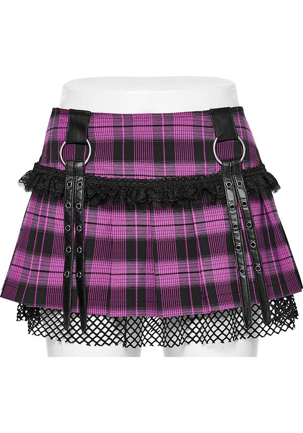 Quinn Tartan [Magenta/Black] | MINI SKIRT*