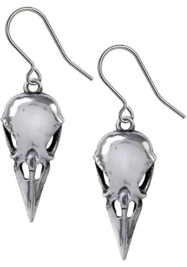 Coeur Crane | EARRINGS - Beserk - accessories, AGMGBOSVUME, alchemy gothic, all, all ladies, bird, black, clickfrenzy15-2023, crow, discountapp, earrings, fp, goth, gothic, gothic accessories, jewellery, jun22, ladies, R020622, raven, skull, skulls, viking, witchy