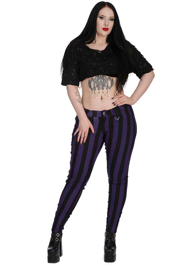 Forever Yours [Purple/Black Striped] | SKINNY JEANS