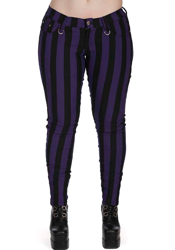 Forever Yours [Purple/Black Striped] | SKINNY JEANS