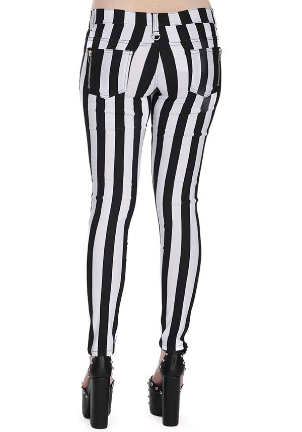 Forever Yours [White/Black Striped] | SKINNY JEANS