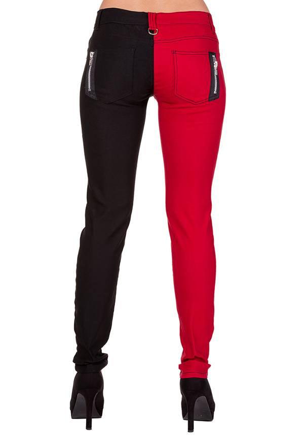 Night After Night [Black/Red] | JEANS^ - Beserk - all, all clothing, all ladies, all ladies clothing, backorder, banned apparel, black, clickfrenzy15-2023, clothing, discountapp, edgy, fp, gothic, hipster, jeans, ladies, ladies clothing, ladies pants, ladies pants and shorts, low cut, may19, pants, plus size, punk, red, skinny, skinny jeans, tight