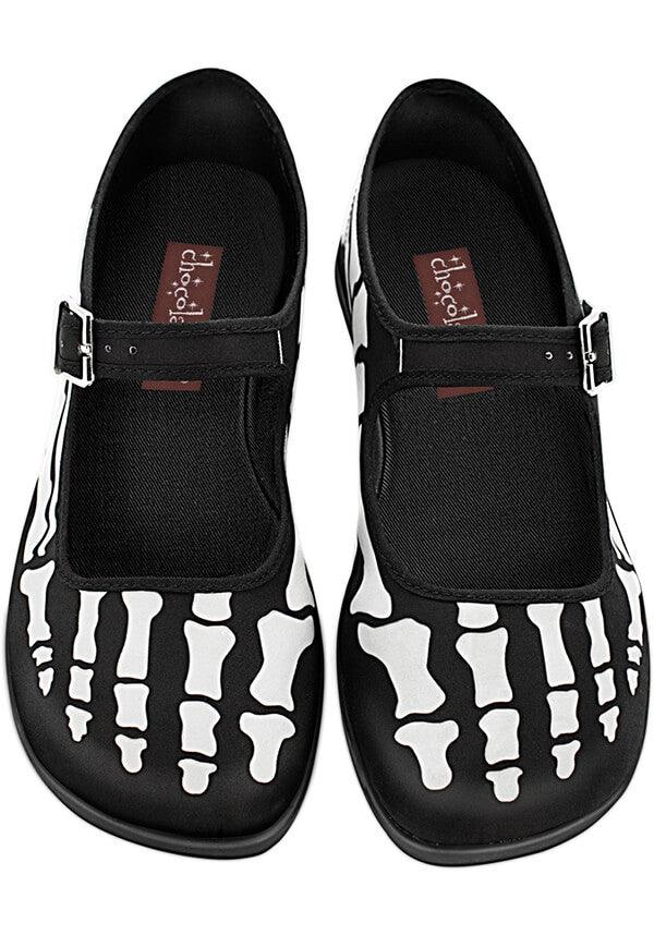 Bella Hasta La Muerte | FLATS - Beserk - all, black, clickfrenzy15-2023, cpgstinc, discountapp, edgy, flats, flats [in stock], fp, gothic, halloween, halloween clothing, hot chocolate, in stock, instock, labelinstock, labelvegan, mary janes, shoes, skeleton, vegan