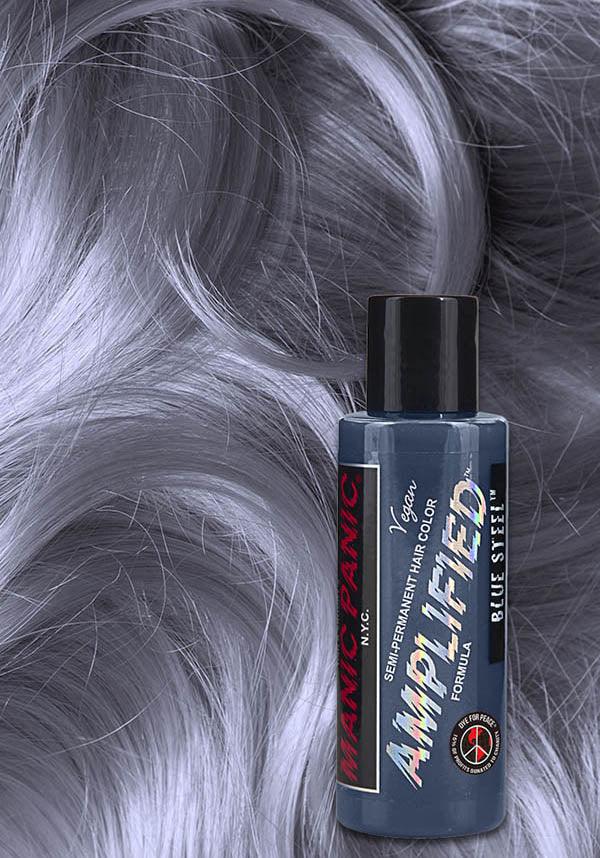 Blue Steel | AMPLIFIED COLOUR - Beserk - all, blue, clickfrenzy15-2023, cosmetics, cpgstinc, discountapp, dye, ebaymp, fp, goth, grey, hair blue, hair colour, hair dye, hair silver, labelvegan, manic panic, manic panic hair, silver, vegan