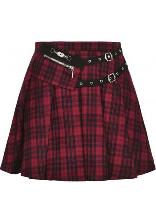 Dark In Love - Camden Red Plaid Pleated Skirt - Buy Online Australia