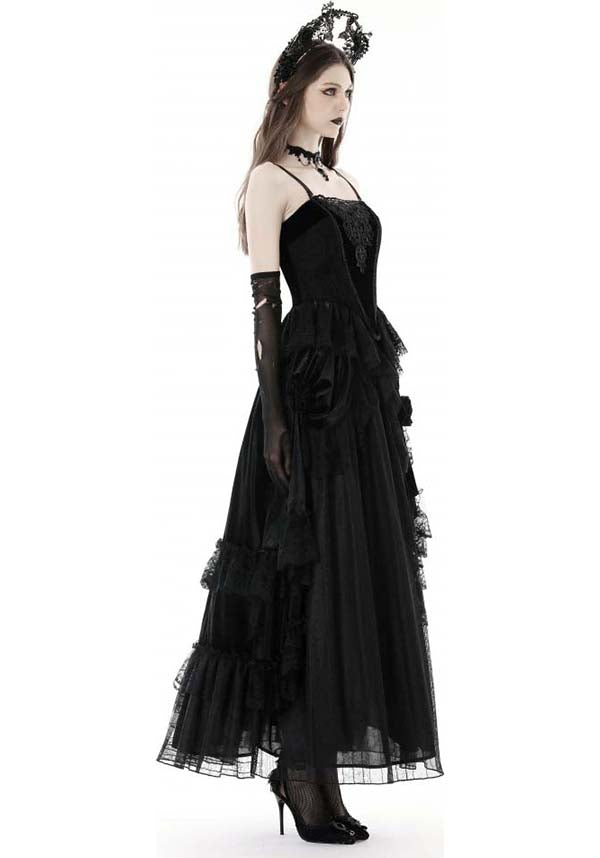 Dark In Love - Gothic Court Maxi Velvet Skirt - Buy Online Australia