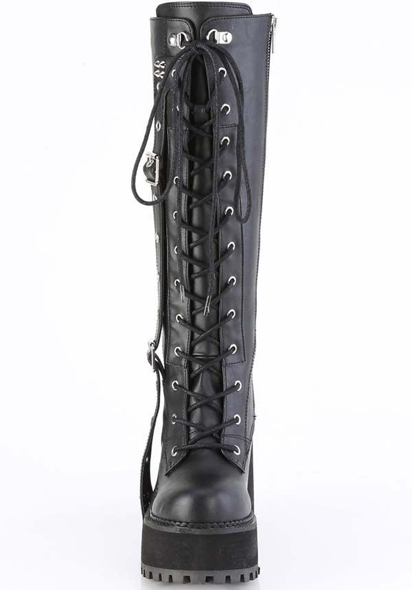 Demonia Shoes Assault 218 Black Platform Boots Buy Online Australia