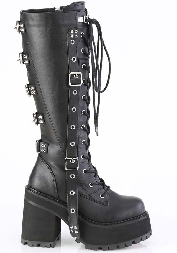 Demonia Shoes - ASSAULT-218 Black Platform Boots - Buy Online Australia
