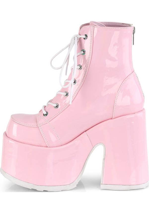 Demonia - CAMEL-203 Pink Holo Platform Boots - Buy Online Australia
