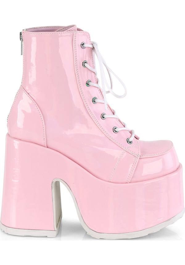 Demonia - CAMEL-203 Pink Holo Platform Boots - Buy Online Australia