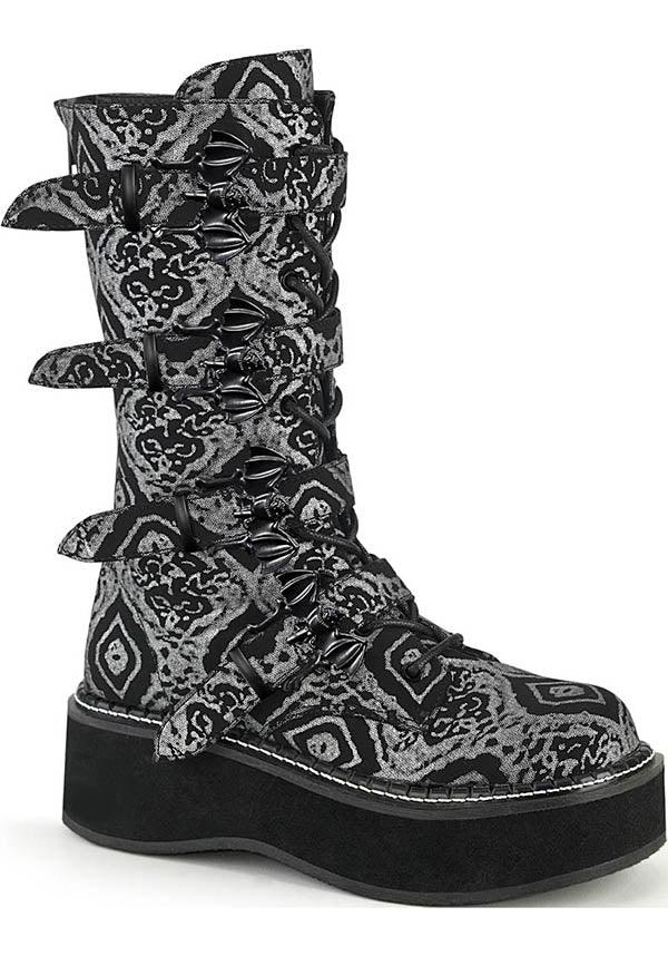 Demonia EMILY 322 Black Silver Boots Buy Online Australia