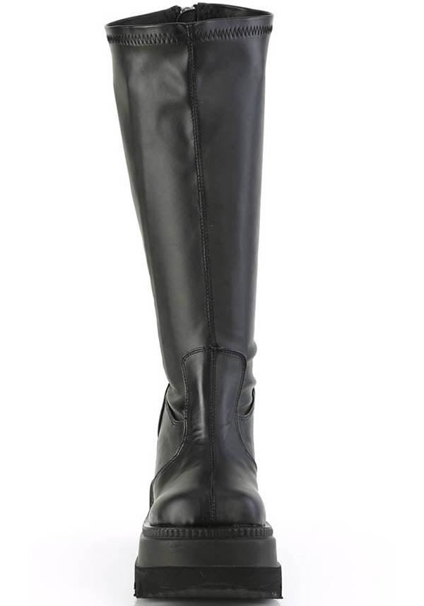 SHAKER-65WC [Black] | WIDE CALF PLATFORM BOOTS [PREORDER] - Beserk - all, black, boots, boots [preorder], clickfrenzy15-2023, demonia, demonia shoes, discountapp, fp, goth, gothic, labelpreorder, labelvegan, mid calf boots, platforms, platforms [preorder], ppo, preorder, shoes, vegan, wide calf