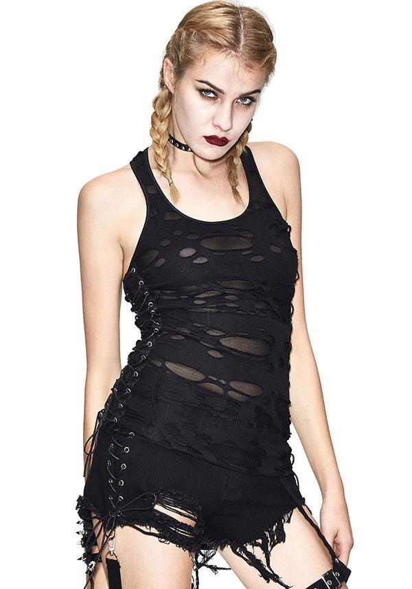 Punk Rave Black Gothic Daily Wear Sexy Camisoles for Women 