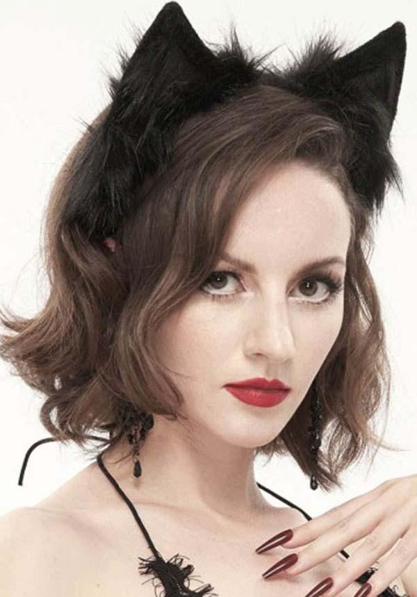 Decadent | CAT EARS - Beserk - accessories, all, black, cat, cat ears, cats, clickfrenzy15-2023, devil fashion, discountapp, DV03822, ears, fetish, fp, furry, head band, head piece, head wear, headband, headwear, kitty, labelvegan, ladies accessories, may22, pet play, R010522, vegan