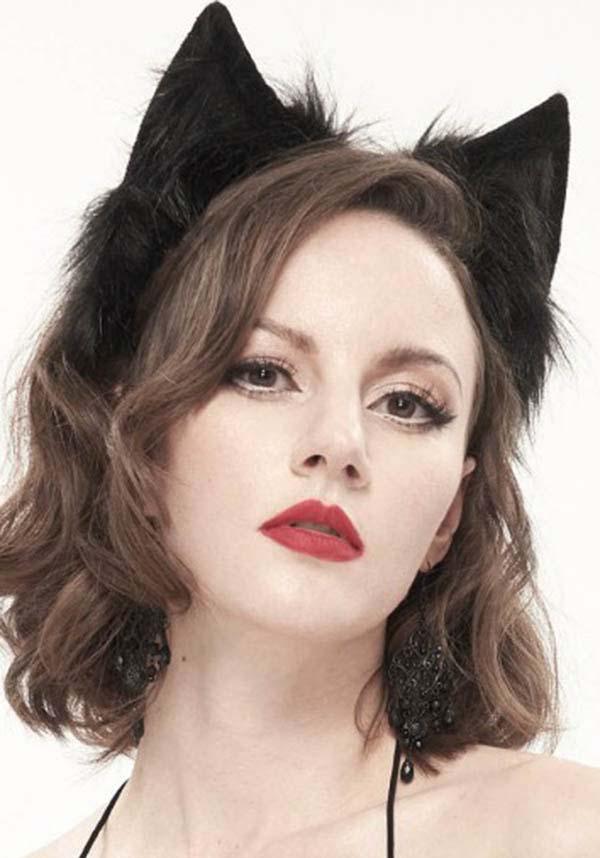 Decadent | CAT EARS - Beserk - accessories, all, black, cat, cat ears, cats, clickfrenzy15-2023, devil fashion, discountapp, DV03822, ears, fetish, fp, furry, head band, head piece, head wear, headband, headwear, kitty, labelvegan, ladies accessories, may22, pet play, R010522, vegan