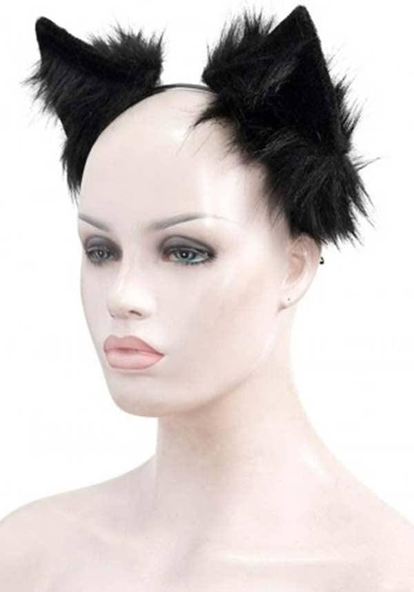 Decadent | CAT EARS - Beserk - accessories, all, black, cat, cat ears, cats, clickfrenzy15-2023, devil fashion, discountapp, DV03822, ears, fetish, fp, furry, head band, head piece, head wear, headband, headwear, kitty, labelvegan, ladies accessories, may22, pet play, R010522, vegan