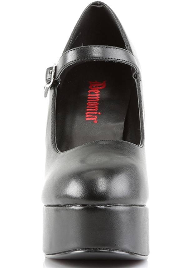 DOLLY-50 [Black] | PLATFORM HEELS [PREORDER] - Beserk - all, black, clickfrenzy15-2023, demonia, demonia shoes, discountapp, fp, goth, gothic, halloween, heels, heels [preorder], labelpreorder, labelvegan, lolita, mary jane, mary janes, platforms, platforms [preorder], pleaserimageupdated, ppo, preorder, pricematched, shoes, vegan