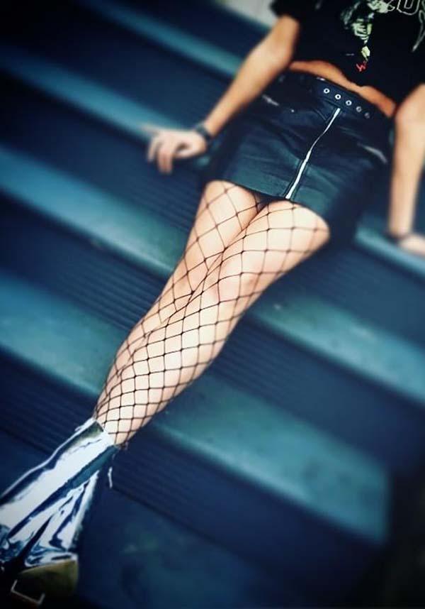 Extra Large Net [Black] | TIGHTS - Beserk - all, all clothing, all ladies, all ladies clothing, black, clickfrenzy15-2023, clothing, cosplay, costume, discountapp, edgy, fence, fish net, fp, gothic, halloween clothing, hosiery, hosiery and socks, ladies, ladies clothing, pamela mann, punk, repriced100523, rockabilly, roller derby, stockings