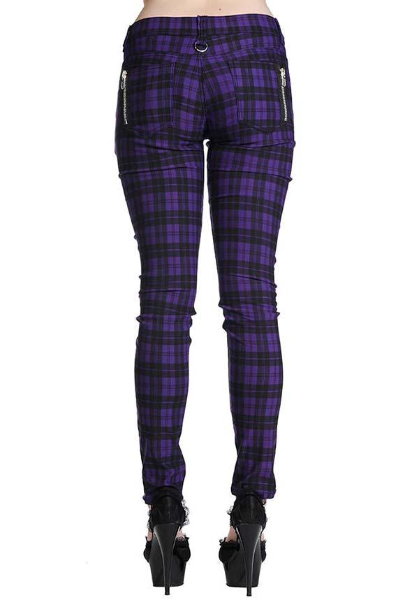 Forever Yours [Purple Check] | SKINNY JEANS* - Beserk - all, all clothing, all ladies, all ladies clothing, banned apparel, black, clickfrenzy15-2023, discountapp, eofy2023, eofy2023mon26-30, hipster, jeans, ladies, ladies clothing, ladies pants, ladies pants and shorts, low cut, pants, plus size, purple, rock, sale, skinny, skinny jeans, tartan, winter, winter clothing, winter wear, womens pants