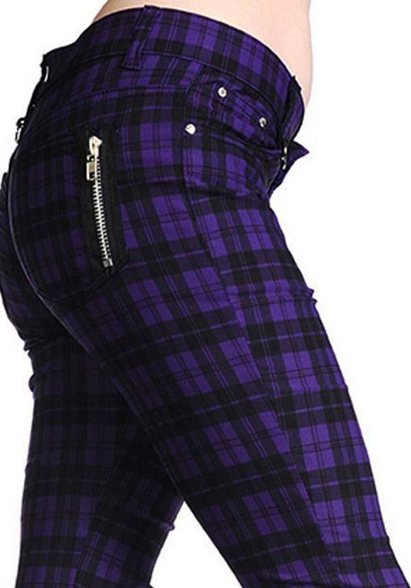 Forever Yours [Purple Check] | SKINNY JEANS* - Beserk - all, all clothing, all ladies, all ladies clothing, banned apparel, black, clickfrenzy15-2023, discountapp, eofy2023, eofy2023mon26-30, hipster, jeans, ladies, ladies clothing, ladies pants, ladies pants and shorts, low cut, pants, plus size, purple, rock, sale, skinny, skinny jeans, tartan, winter, winter clothing, winter wear, womens pants