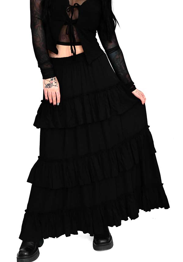 Black ruffle skirt australia best sale