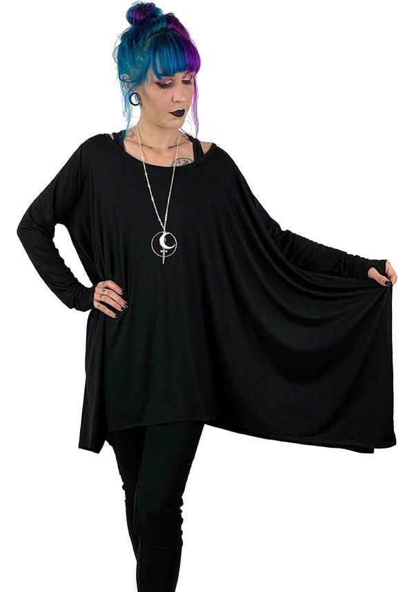 Long Flowing | TOP - Beserk - all, all clothing, all ladies clothing, black, clickfrenzy15-2023, clothing, discountapp, exclusive, FB99873, flowing, flowy, fox blood, fp, girls top, labelexclusive, ladies clothing, ladies top, long sleeve top, maternity, may22, R030522, tees and tops, top, tops, tshirts and tops, womens top