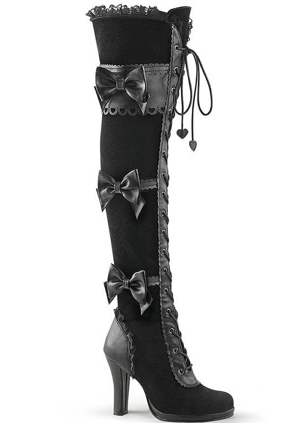 Demonia velvet outlet boots