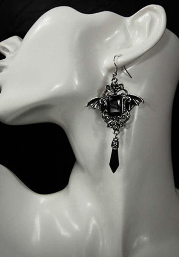 Gothic Bats | EARRINGS - Beserk - accessories, all, bats, black, clickfrenzy15-2023, crystal, discountapp, earrings, fp, gothic, gothic accessories, halloween, jewellery, jewelry, ladies accessories, renaissance, restyle, silver