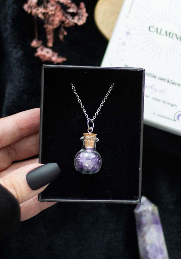 Calming Amethyst Crystal | BOTTLE NECKLACE