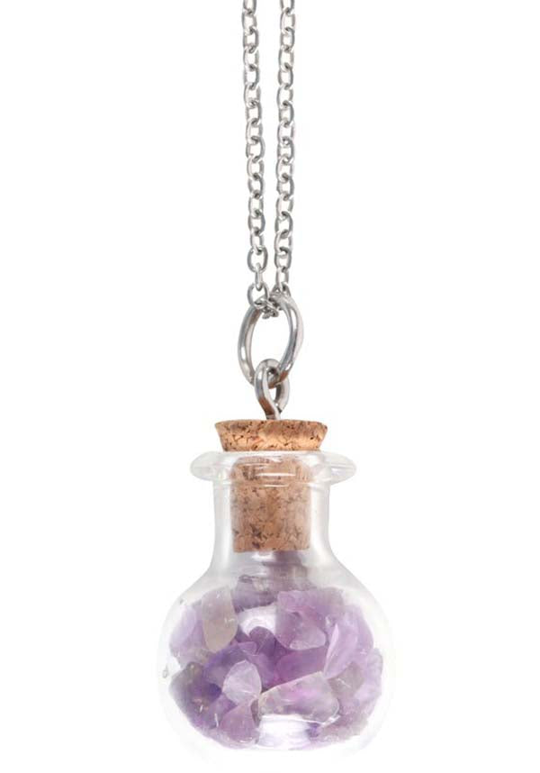 Calming Amethyst Crystal | BOTTLE NECKLACE