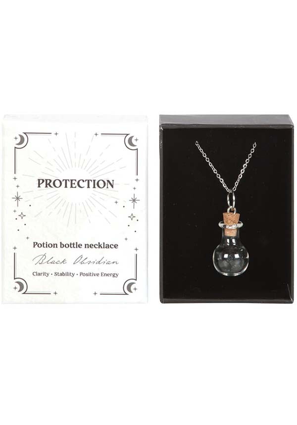 Protection Black Obsidian | BOTTLE NECKLACE