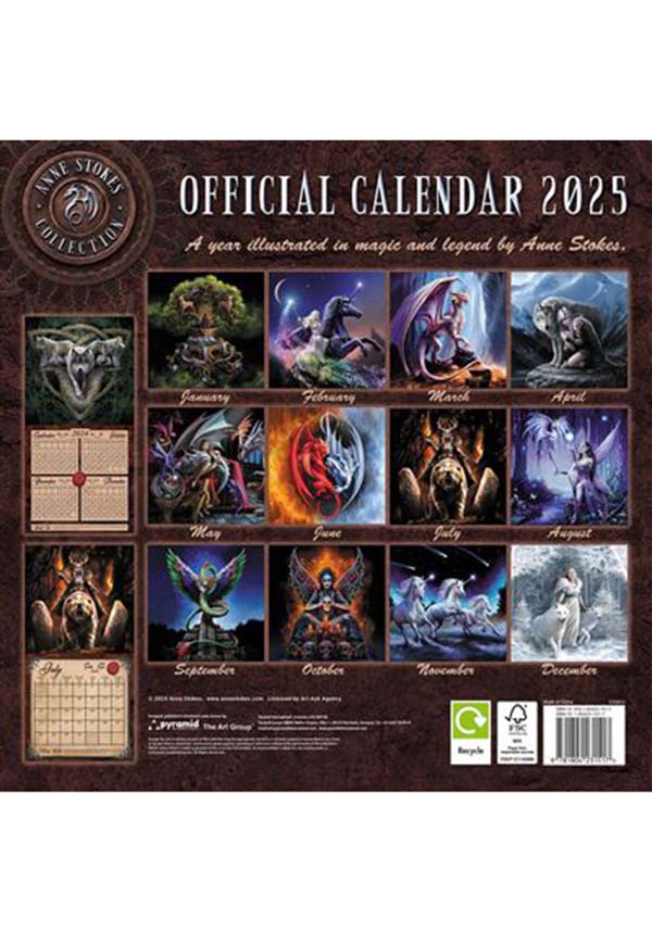 Anne Stokes 2025 Square WALL CALENDAR